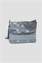 Coach Canvas Crossbody Bag in Silver and Gray