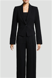 Cue Single Breasted Classic Blazer in Black