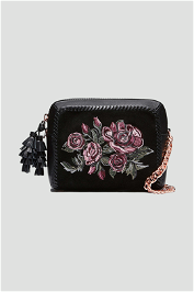 Mimco Meadow Embroidered Black Hip Bag