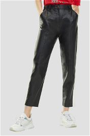 Tommy Hilfiger Pamela Leather Pull-On Pants in Black and White